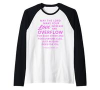Que el Señor Haga Que tu Amor aumente 1 Tesalonicenses 3:12 Camiseta Manga Raglan