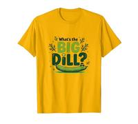 Qué es el Gran eneldo Divertido Pickle Juego de Palabras Foodie Humor Camiseta, Hombre, Dorado Brillante, S
