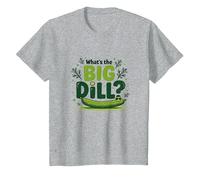 Qué es el Gran eneldo Divertido Pickle Juego de Palabras Foodie Humor Camiseta, Niños, Gris Jaspeado, 4 años