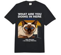 ¿Qué estás Haciendo aquí Ansiious Siamese Cat Comfort Colors Adult Heavyweight T-Shirt