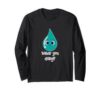 Qué estás Haciendo Divertido Juego de Palabras con Gotas de Agua Broma Divertida Manga Larga