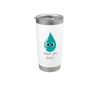 Qué estás haciendo divertido juego de palabras con gotas de agua broma divertida Vaso térmico de acero inoxidable de doble pared
