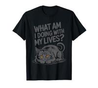 Qué Estoy Haciendo con Mi Vida Divertido Gato Gótico Cita Meme Camiseta