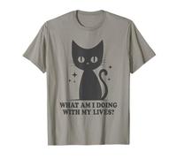 Qué Estoy Haciendo con mis Vidas Divertido Gato Cita Diciendo Camiseta
