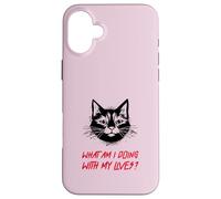 ¿Qué Estoy Haciendo con mis Vidas? (Funny Cat Graphic) Carcasa para iPhone 16 Plus