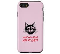 ¿Qué Estoy Haciendo con mis Vidas? (Funny Cat Graphic) Carcasa para iPhone SE (2020) / 7/8