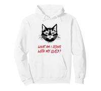 ¿Qué Estoy Haciendo con mis Vidas? (Funny Cat Graphic) Sudadera con Capucha