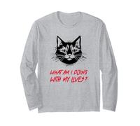 ¿Qué Estoy Haciendo con mis Vidas? (Funny Cat Statement) Manga Larga