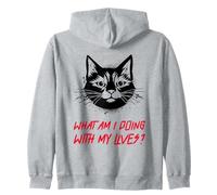 ¿Qué Estoy Haciendo con mis Vidas? (Funny Cat Statement) Sudadera con Capucha