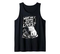 ¿Qué Estoy Haciendo con mis Vidas? - Gato Gracioso Camiseta sin Mangas