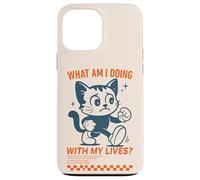 ¿Qué Estoy Haciendo con mis Vidas Gracioso Gato de Dibujos Animados Carcasa para iPhone 13 Pro MAX