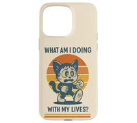 Qué Estoy Haciendo con mis Vidas Humor de Gato Vintage Carcasa para iPhone 15 Pro MAX