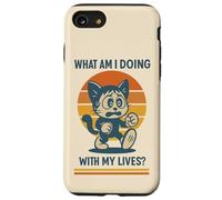 Qué Estoy Haciendo con mis Vidas Humor de Gato Vintage Carcasa para iPhone SE (2020) / 7/8