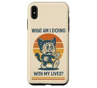 Qué Estoy Haciendo con mis Vidas Humor de Gato Vintage Carcasa para iPhone XS MAX
