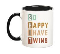 ¡Qué Feliz Estoy De Tener Gemelos!, Papá De Gemelos Tazas De Cerámica Único Tazas De Desayuno Divertido Mug Para Bebidas Frías Y Calientes Leche Oficina 330Ml