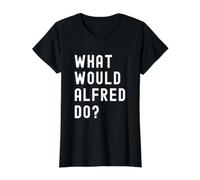 ¿Qué haría Alfred? Camiseta gráfica económica, Mujer, Negro, XL