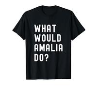 ¿Qué haría Amalia? Camiseta gráfica económica, Hombre, Negro, L