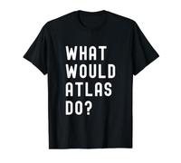 ¿Qué haría Atlas? Camiseta gráfica económica, Hombre, Negro, L