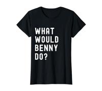 ¿Qué haría Benny? Camiseta gráfica económica, Mujer, Negro, S
