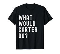 ¿Qué haría Carter? Camiseta gráfica económica, Hombre, Negro, M