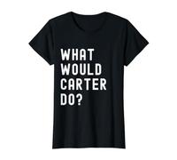 ¿Qué haría Carter? Camiseta gráfica económica, Mujer, Negro, L