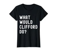 ¿Qué haría Clifford? Camiseta gráfica económica, Mujer, Negro, M