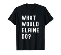 ¿Qué haría Elaine? Camiseta gráfica económica, Hombre, Negro, S
