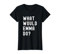 ¿Qué haría Emma? Camiseta gráfica económica, Mujer, Negro, S