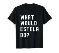 ¿Qué haría Estela? Camiseta gráfica económica, Hombre, Negro, L