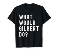 ¿Qué haría Gilbert? Camiseta gráfica económica, Hombre, Negro, S