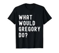 ¿Qué haría Gregory? Camiseta gráfica económica, Hombre, Negro, M