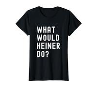 ¿Qué haría Heiner? Camiseta gráfica económica, Mujer, Negro, XL
