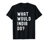 ¿Qué haría India? Camiseta gráfica económica, Hombre, Negro, M