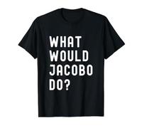 ¿Qué haría Jacobo? Camiseta gráfica económica, Hombre, Negro, L