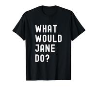 ¿Qué haría Jane? Camiseta gráfica económica, Hombre, Negro, L