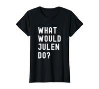 ¿Qué haría Julen? Camiseta gráfica económica, Mujer, Negro, XS