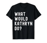 ¿Qué haría Kathryn? Camiseta gráfica económica, Hombre, Negro, S