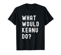 ¿Qué haría Keanu? Camiseta gráfica económica, Hombre, Negro, XL