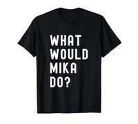 ¿Qué haría Mika? Camiseta gráfica económica, Hombre, Negro, S