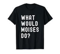 ¿Qué haría Moises? Camiseta gráfica económica, Hombre, Negro, S