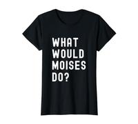 ¿Qué haría Moises? Camiseta gráfica económica, Mujer, Negro, M