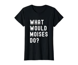 ¿Qué haría Moises? Camiseta gráfica económica, Mujer, Negro, XS