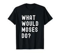 ¿Qué haría Moses? Camiseta gráfica económica, Hombre, Negro, XL