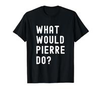 ¿Qué haría Pierre? Camiseta gráfica económica, Hombre, Negro, XL
