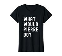 ¿Qué haría Pierre? Camiseta gráfica económica, Mujer, Negro, XL