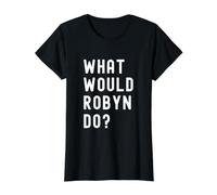¿Qué haría Robyn? Camiseta gráfica económica, Mujer, Negro, XL