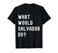 ¿Qué haría Salvador? Camiseta gráfica económica, Hombre, Negro, S