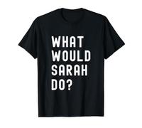¿Qué haría Sarah? Camiseta gráfica económica, Hombre, Negro, M
