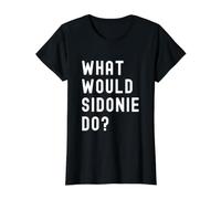 ¿Qué haría Sidonie? Camiseta gráfica económica, Mujer, Negro, XL