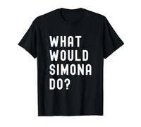 ¿Qué haría Simona? Camiseta gráfica económica, Hombre, Negro, L